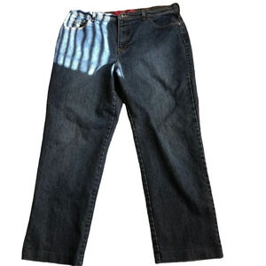 Gloria Vanderbilt Dark Wash Blue Straight Leg Jeans Women size W34xL38 Pockets
